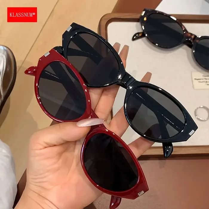 KLASSNUM Lunettes de soleil vintage bordeaux pour femme 2026