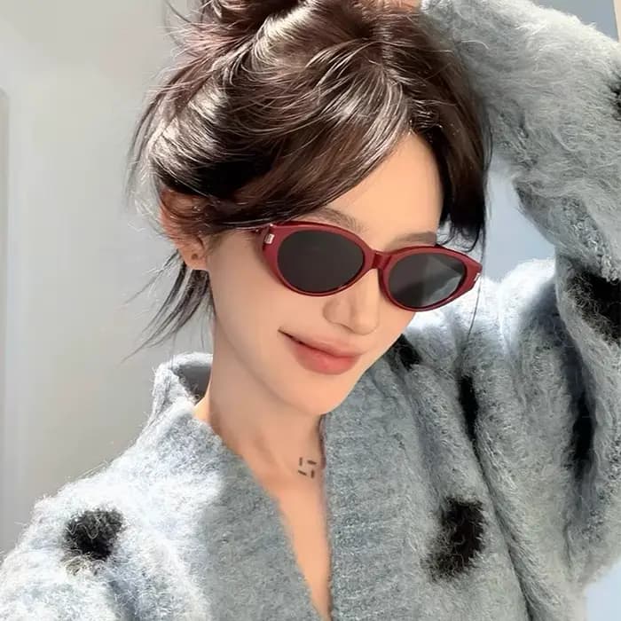 KLASSNUM Lunettes de soleil vintage bordeaux pour femme 2026