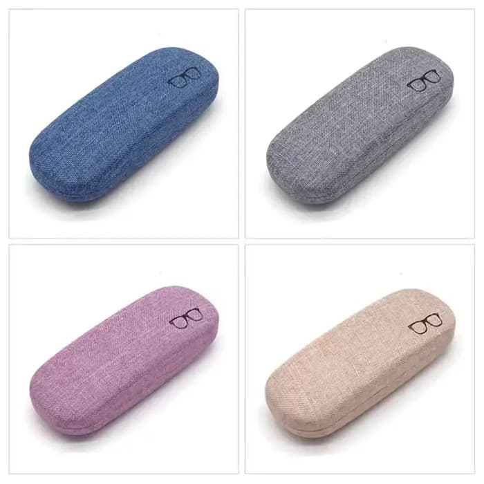 Étui à lunettes de mode coque rigide tissus de lin étuis