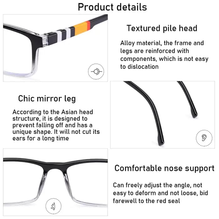 Lunettes de lecture imprimées à rayures pour hommes et femmes