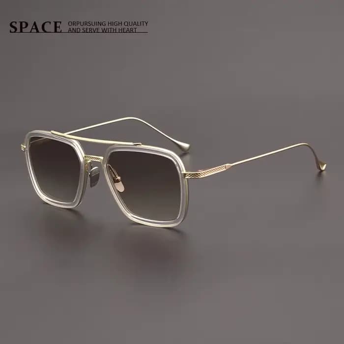 Lunettes de pilote à monture large en forme d'étoile pour femmes 006