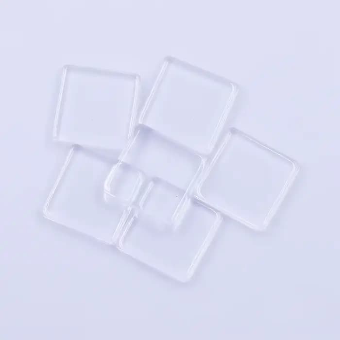 Cabochons carrés en verre à dos plat de 25mm, 10 pièces, adaptés au réglage de camée vierge, bricolage artisanat, fabrication de bijoux, accessoires, matériaux