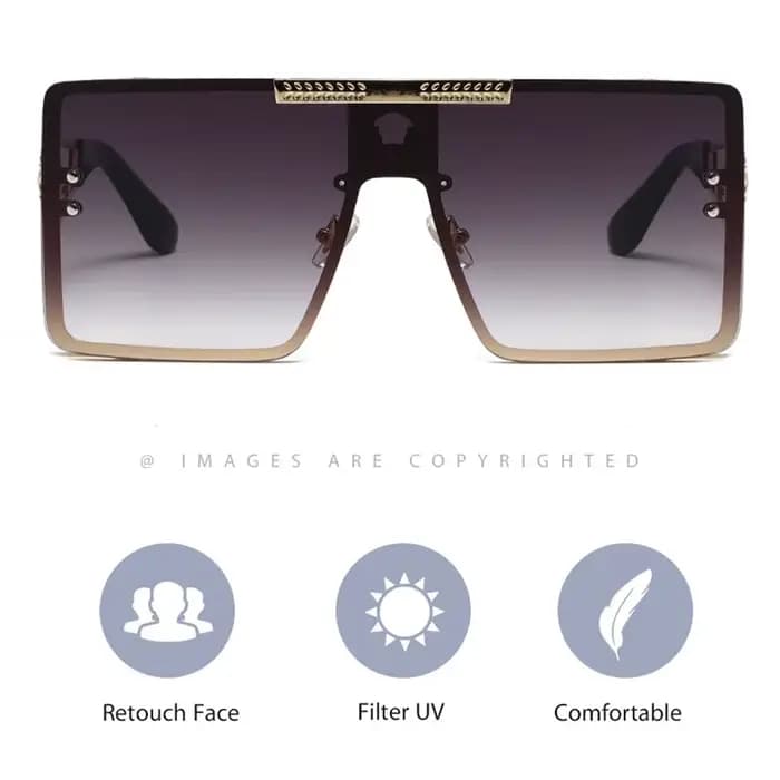Nouvelles lunettes de soleil élégantes avec montures surdimensionnées