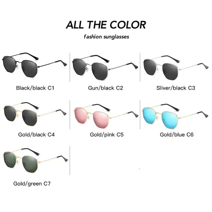Lunettes de soleil hexagonales polarisées pour hommes et femmes