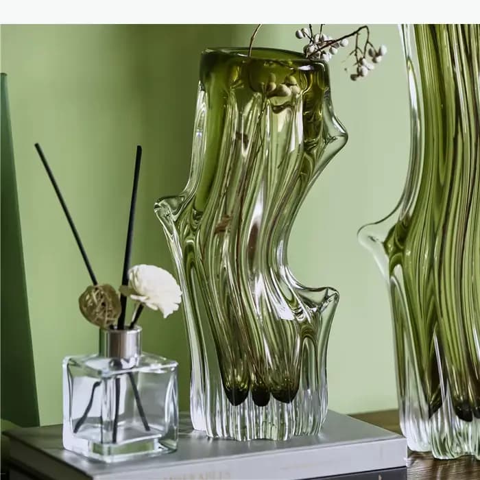 Vase en verre transparent en forme de tronc d'arbre, décoration de bureau, arrangement floral, pots de fleurs hydroponiques, vases floraux, décoration esthétique de la pièce
