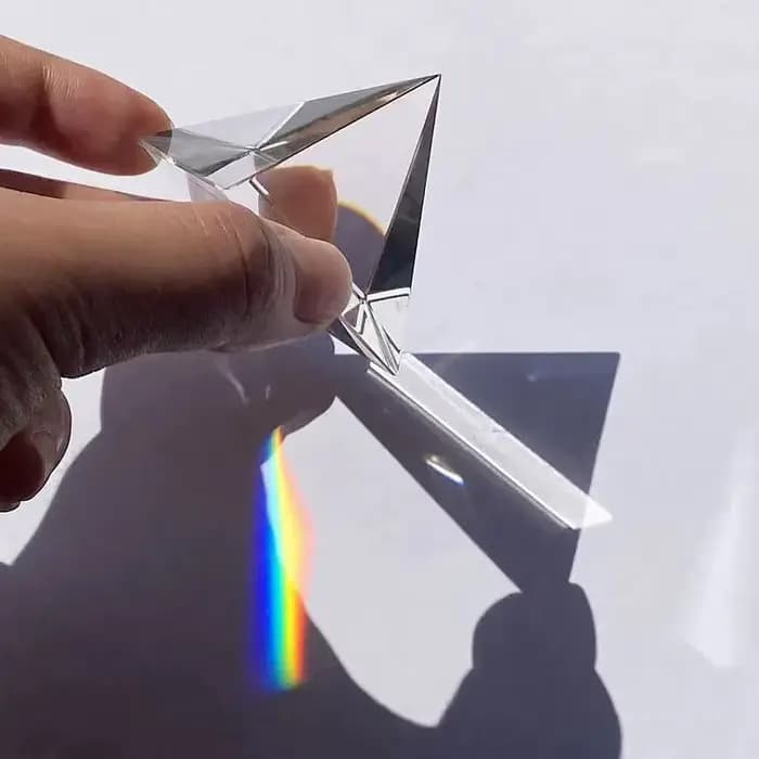 Prisme en cristal de verre optique polyédrique, longueur latérale de 40mm, pyramide rectangulaire, démonstrateur scientifique, 1/2 pièces