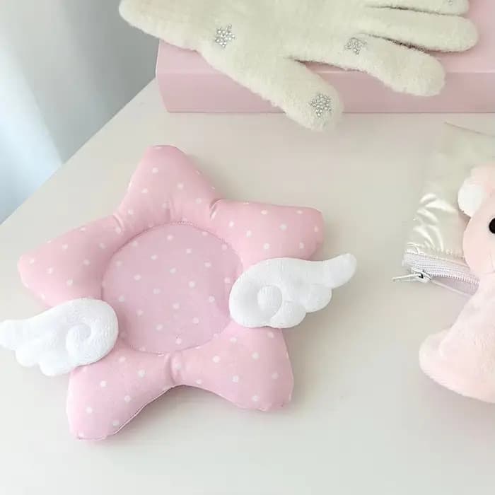 Sous-verre créatif pour bureau, motif Wishcore à pois et ailes d'étoile, sous-verre isolant épaissi en coton, accessoire photo