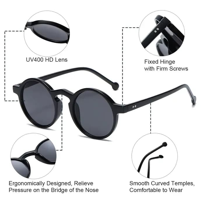 Lunettes de soleil rondes rétro pour femmes
