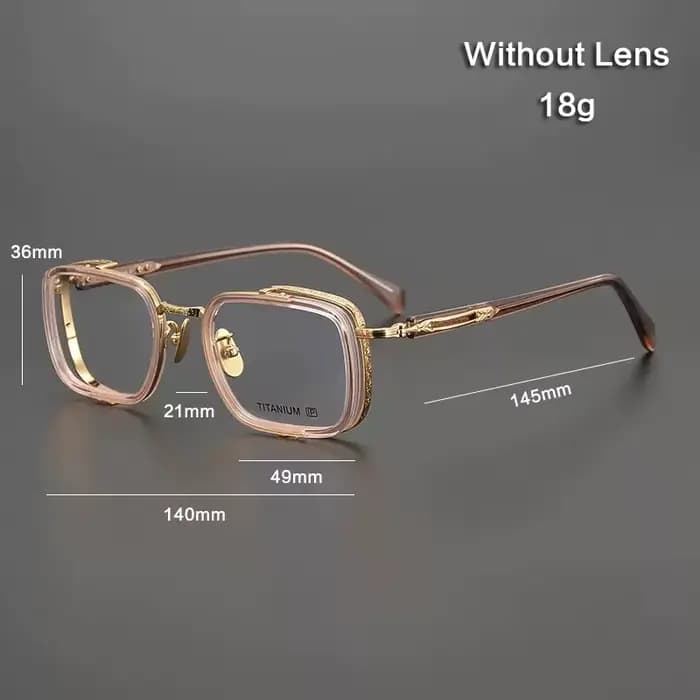 Vintage acétate titane lunettes cadre hommes carré Prescription myopie