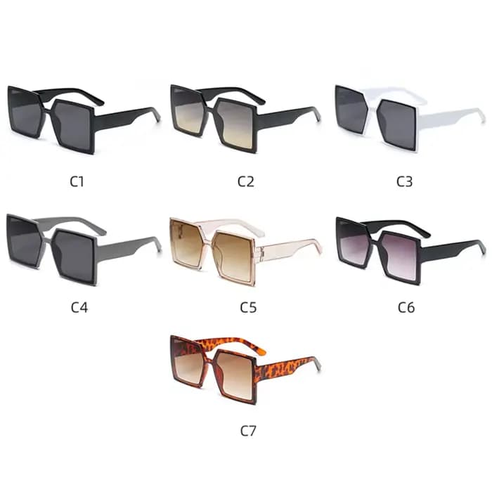Vintage noir blanc carré lunettes de soleil femmes marque de luxe dames à la mode concepteur surdimensionné
