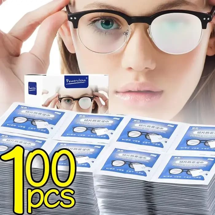 10/100 pièces lunettes nettoyage papier humide jetable Anti-buée brumisation dépoussiéreur lentille lingettes
