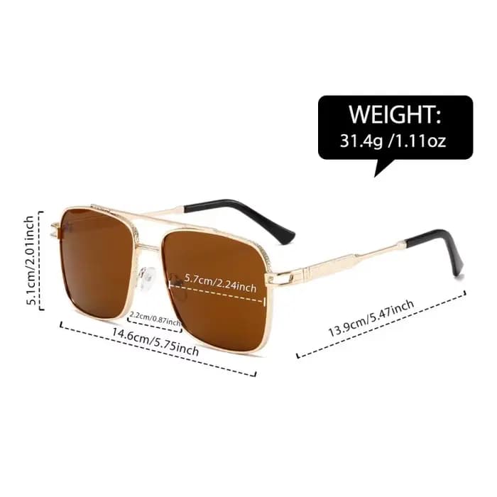 Lunettes de soleil carrées élégantes à Double pont