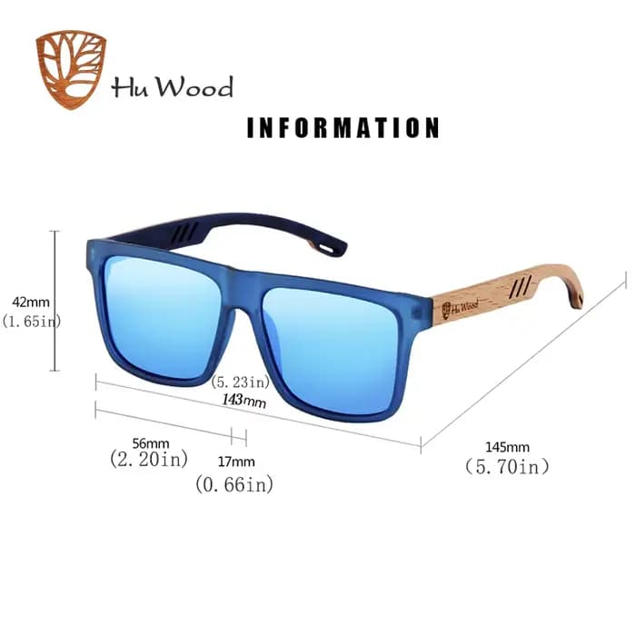 HU WOOD nouvelles lunettes de soleil carrées de haute qualité pour hommes polarisées UV400 mode