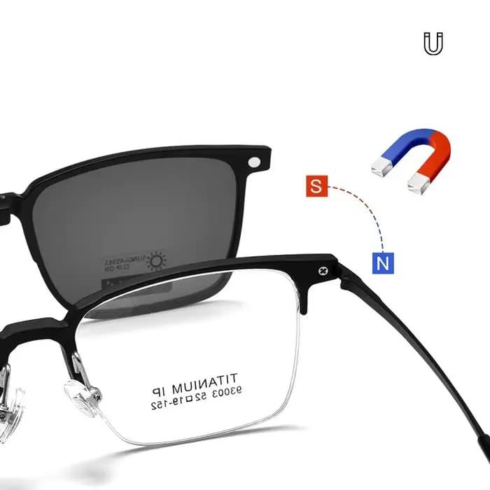 COIan-Lunettes de soleil magnétiques optiques polarisées personnalisées pour hommes