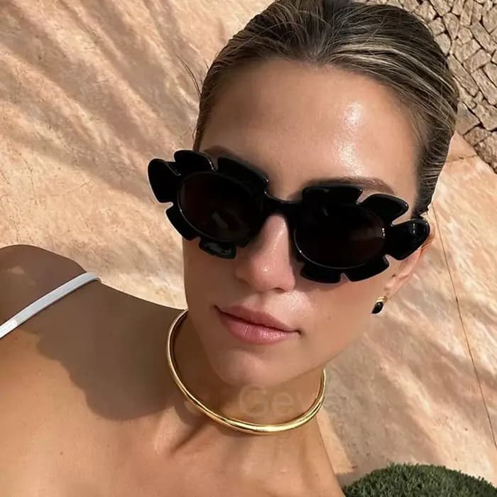 Lunettes de soleil à fleurs uniques pour femmes