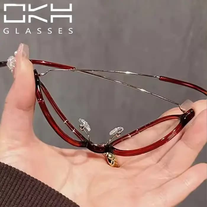 OKH femmes ovale petit cadre mince lunettes ordinateur Anti lumière bleue