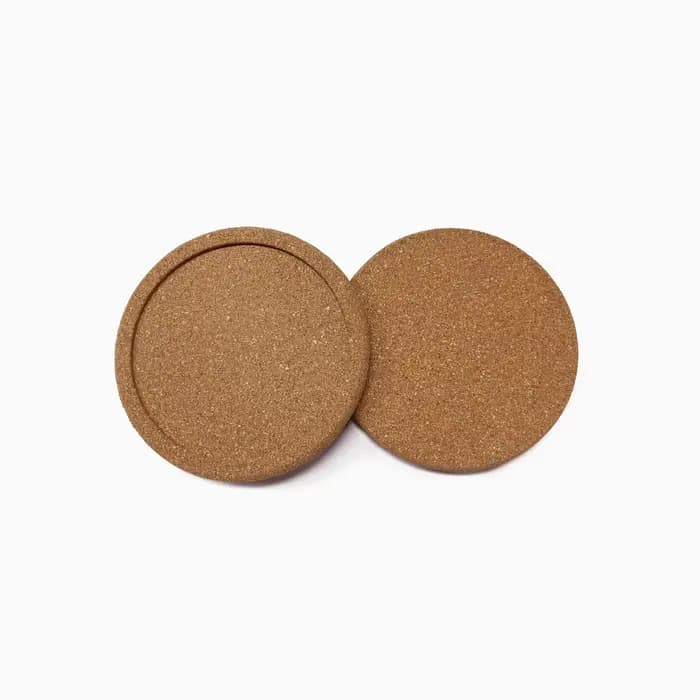 Dessous de verre en liège Concave avec support métallique, dessous de verre d'isolation thermique pour café de bureau, antidérapant, écologique, rond, 8 pièces/boîte