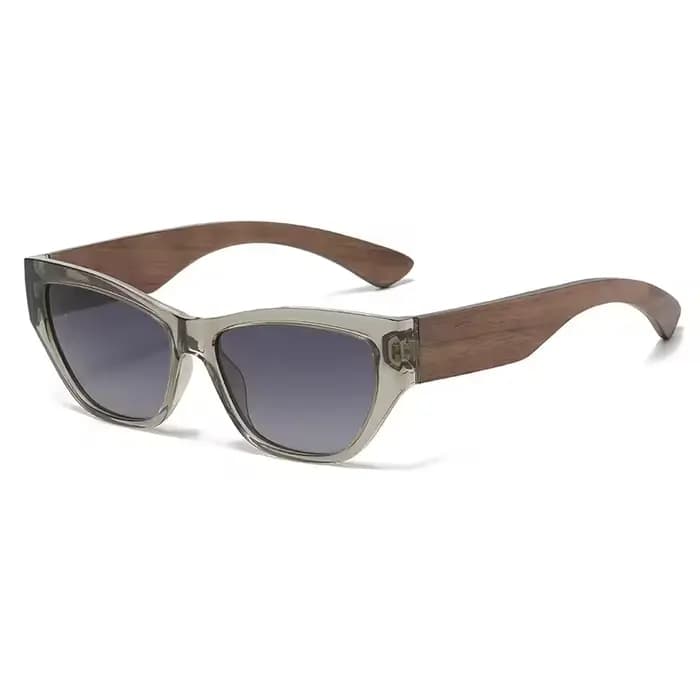 Lunettes de soleil PC à la mode avec pieds en bois pour hommes et femmes