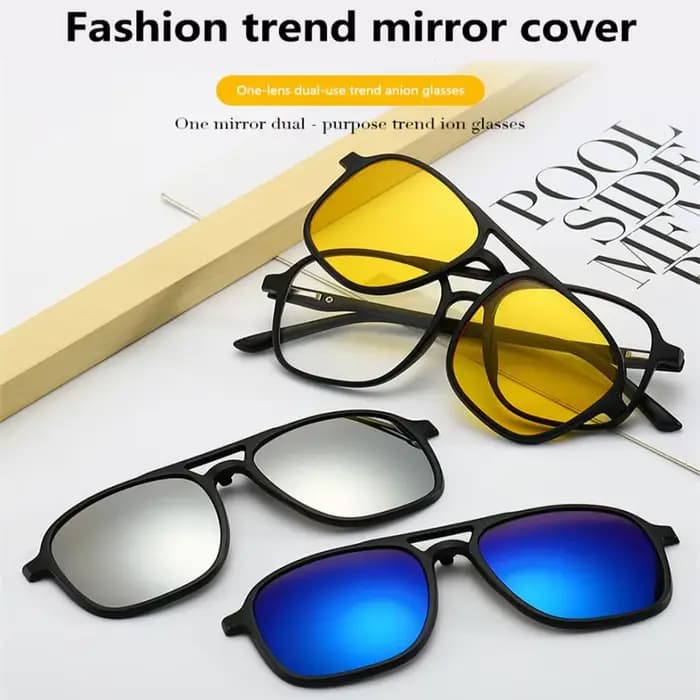 Ensemble de lunettes de soleil 6 en 1 à Clip magnétique pour homme et femme