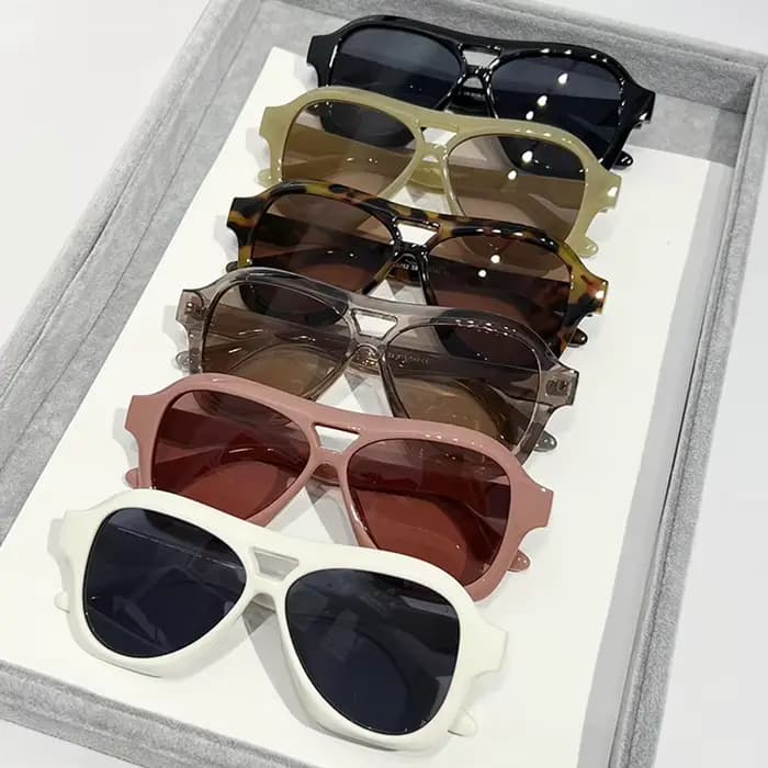 Lunettes de soleil rétro à double pont pour hommes et femmes