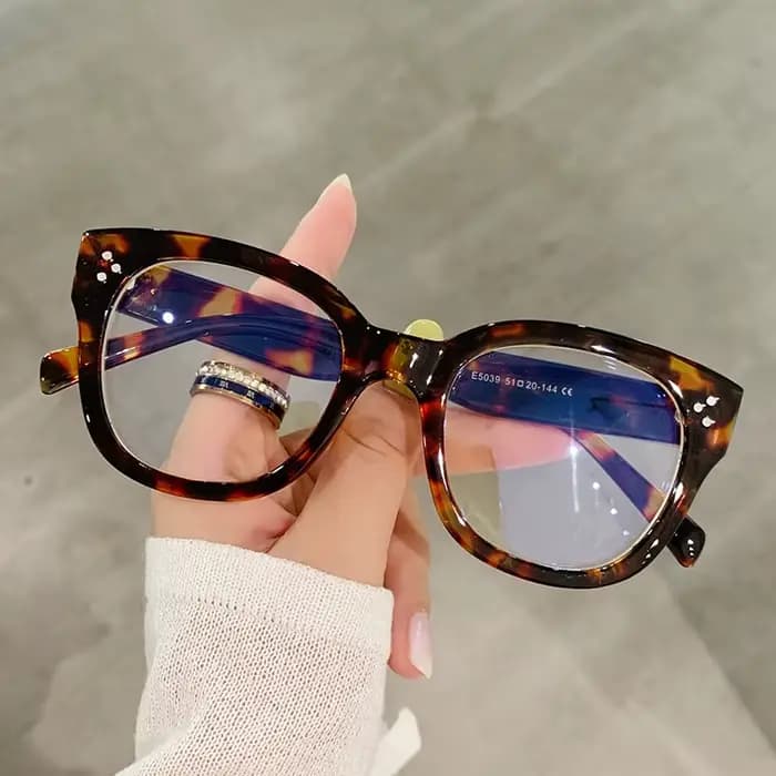 Lunettes d'hypermétropie carrées à monture léopard pour femmes et hommes