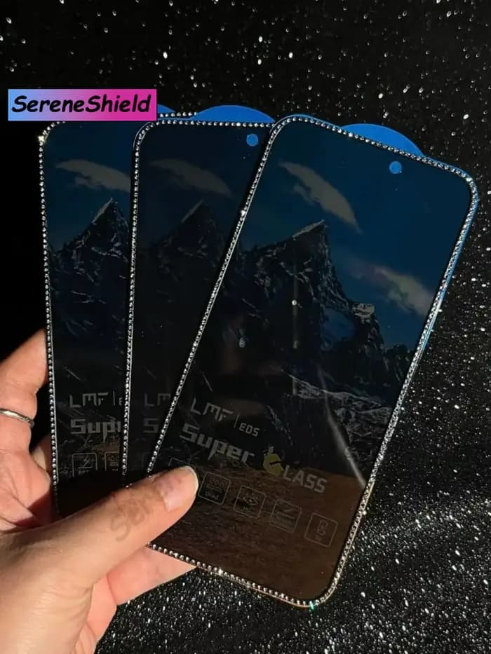 Verre trempé de luxe à paillettes diamant pour iPhone 17 Pro Max 17 pro 17air avec strass protecteur d'écran de confidentialité Film avant 17
