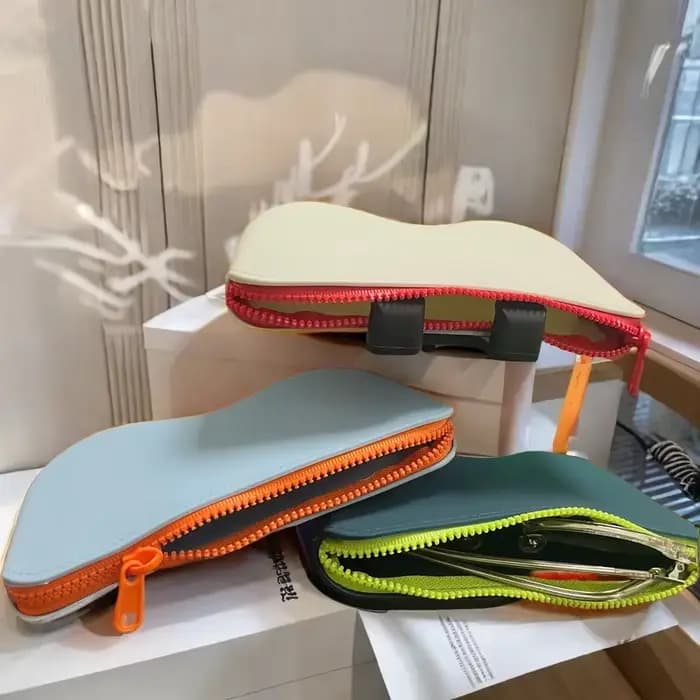 Étui à lunettes à fermeture éclair en silicone