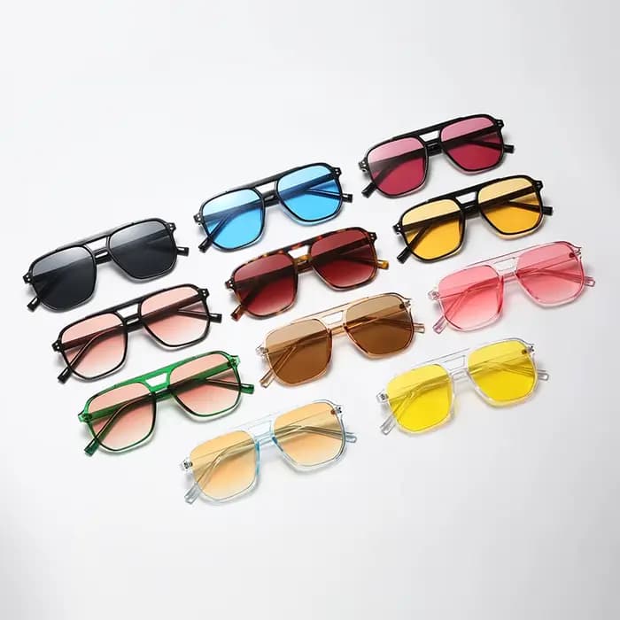 Randonnée classique surdimensionné pilote Anti lumière lunettes femmes Vintage Double pont grand ovale soleil nuances