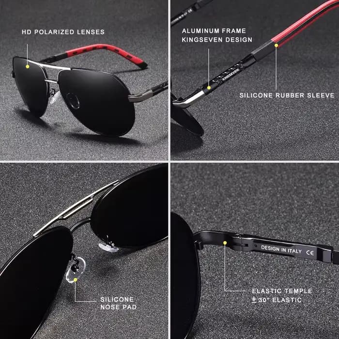 KINGSEVEN hommes Vintage aluminium lunettes de soleil polarisées marque classique