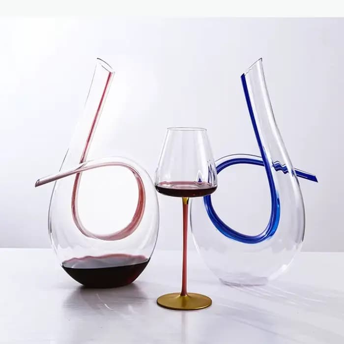 Carafe en verre artistique faite à la main, séparateur de vin, récipient à vin pour bar, dispositif de désaération rapide, pot à vin domestique, accessoires de bar, bouteille de vin