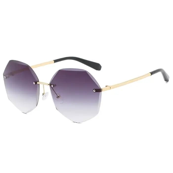 Lunettes de soleil octogonales sans bords pour femmes
