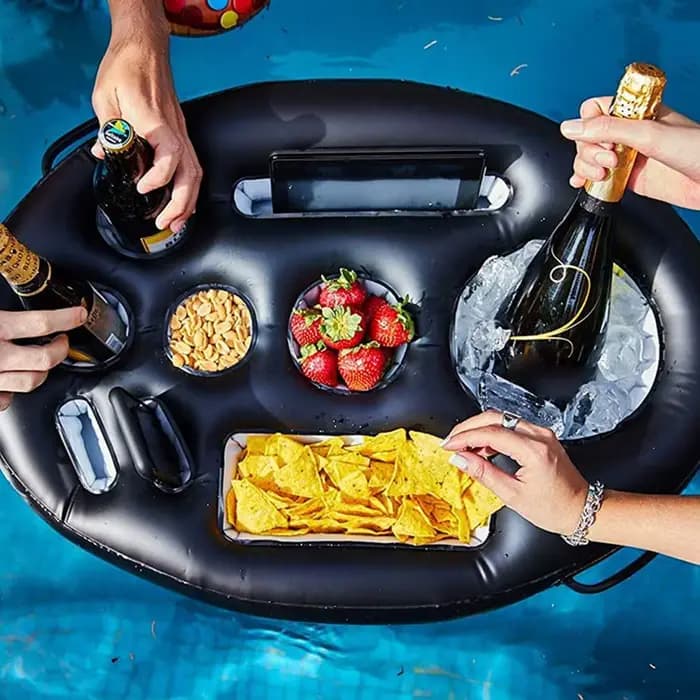 Support de Boissons Gonflable pour Piscine et Plage – Seau Flottant, Porte-Gobelets, Table Réfrigérante, Plateau à Bière, Accessoires de Natation