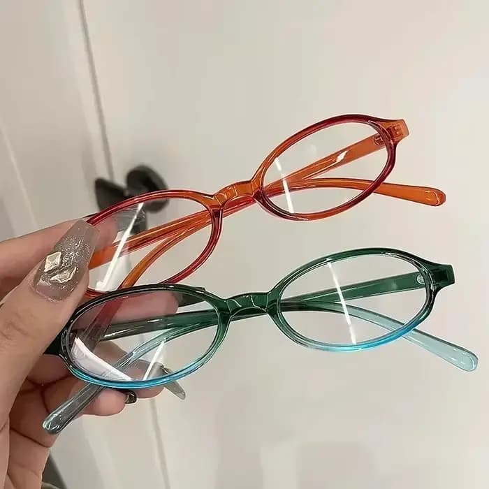 Lunettes ovales rétro marron Y2K pour filles japonaises et coréennes