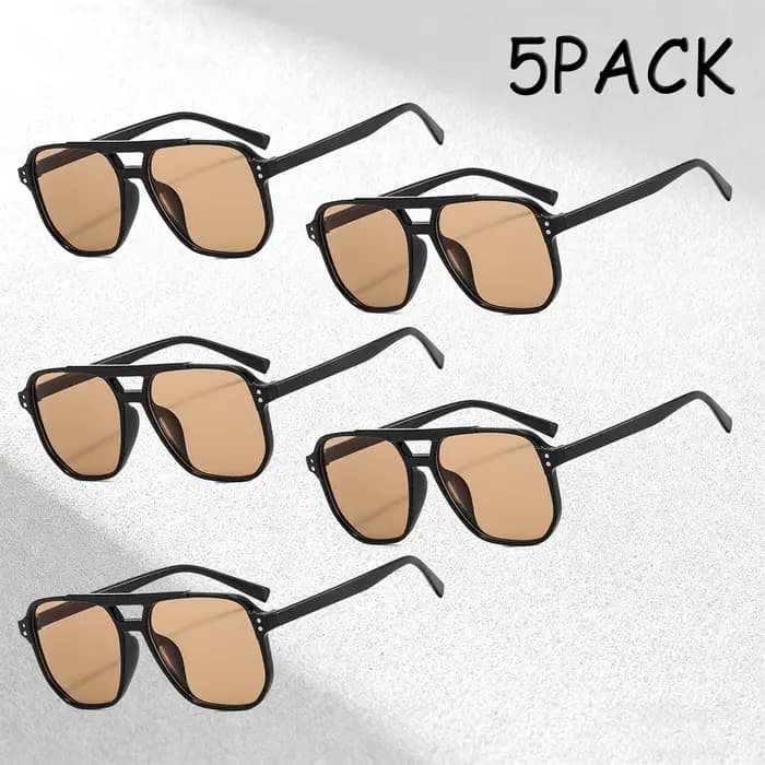 Lot de 5 lunettes de soleil orange tendance pour hommes