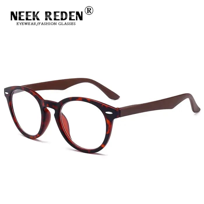 Lunettes de lecture rondes léopard bleu pour femmes et hommes