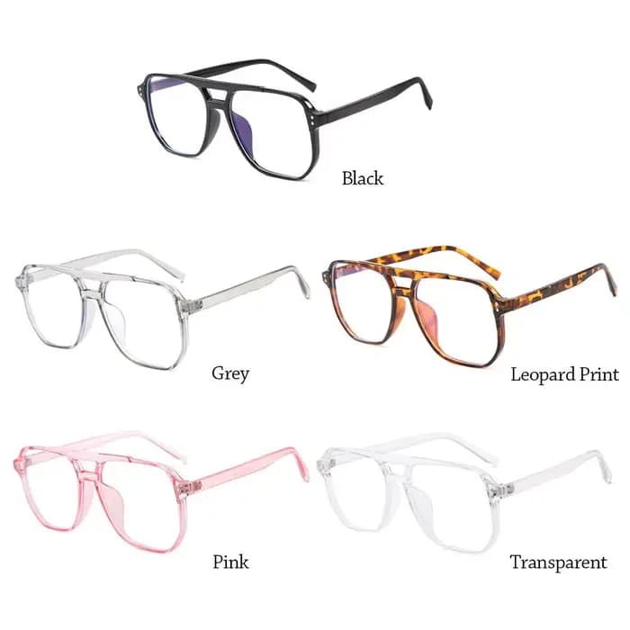 Lunettes transparentes anti-lumière bleue à double faisceau pour hommes et femmes
