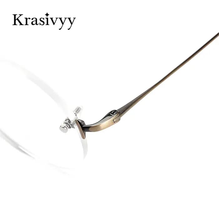 Krasivyy Vintage rond sans monture lunettes hommes titane optique myopie Prescription