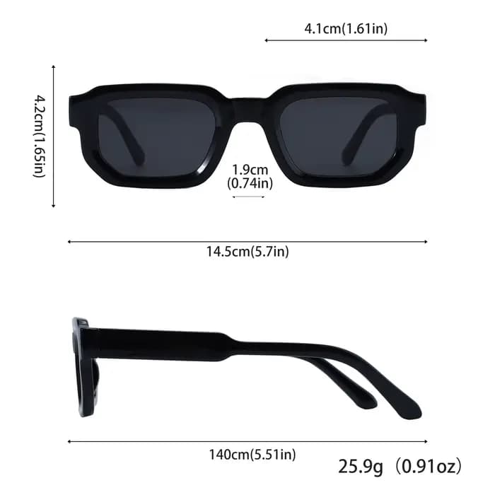 Lot de 6 Lunettes de Soleil Vintage Rectangulaires pour Femme