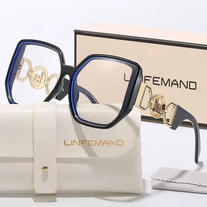 LINFEMAND – lunettes carrées surdimensionnées anti-lumière bleue