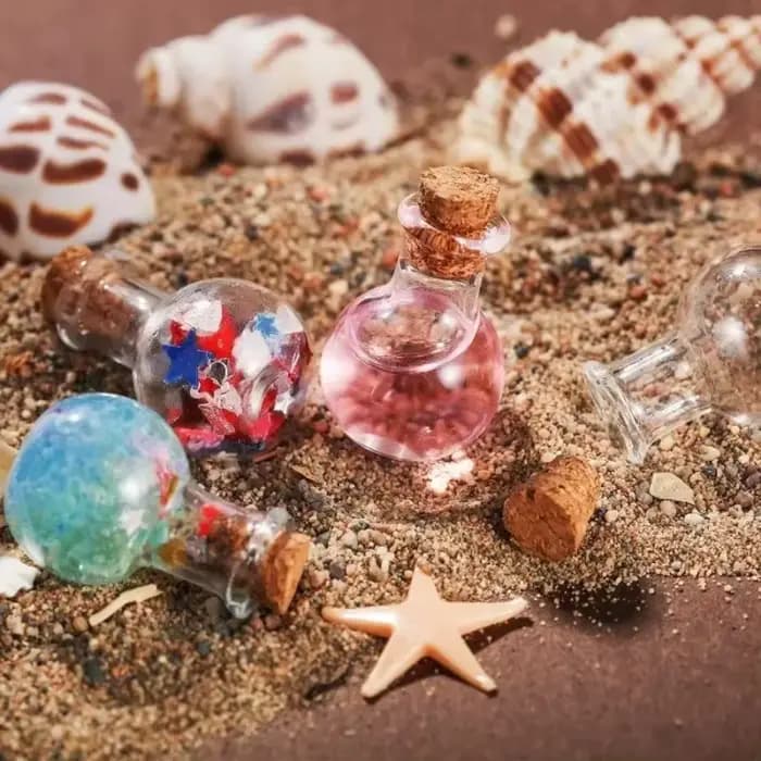 Mini bouteilles en verre, bocaux, conteneurs vides transparents avec couvercles, Message de souhait, bouteille en verre, artisanat de bricolage pour décorations de mariage de noël