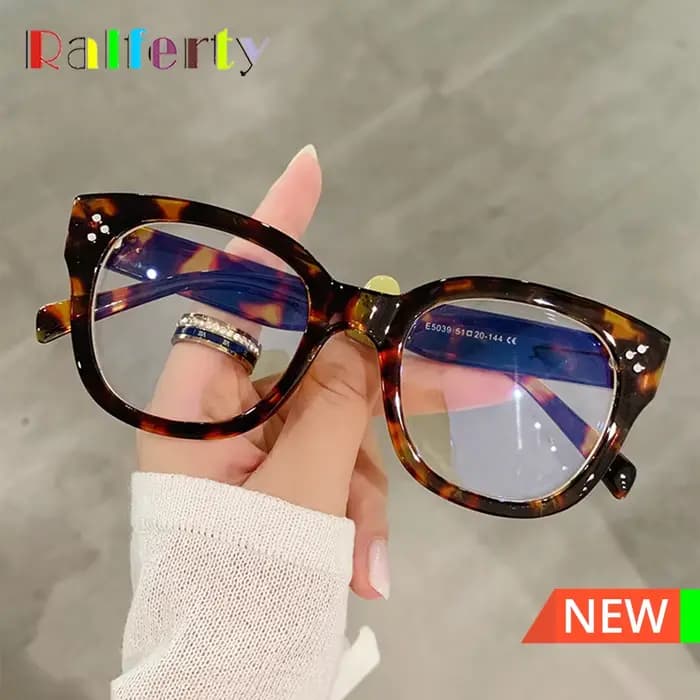 Ralferty Vintage surdimensionné lunettes cadre femmes hommes Anti lumière bleue revêtement myopie optique Prescription