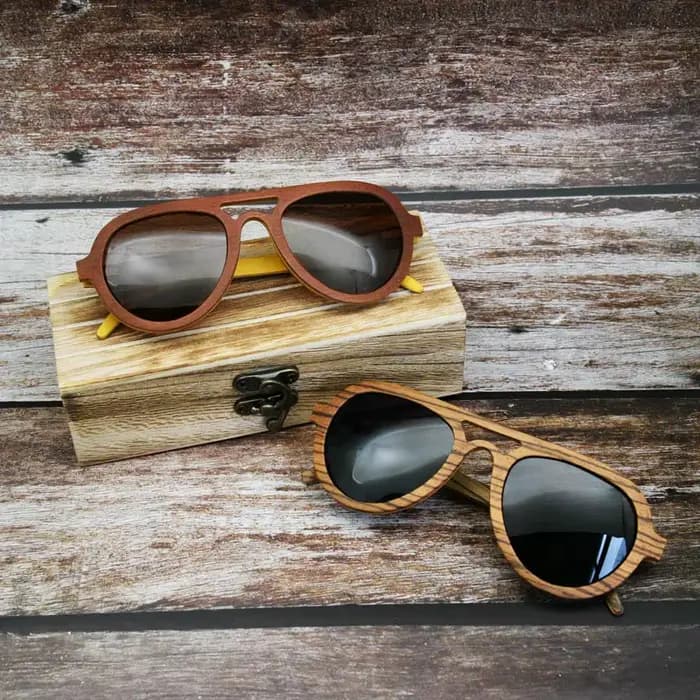 Lunettes de soleil rétro Vintage en bois pour hommes et femmes