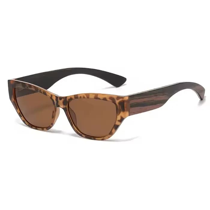Lunettes de soleil PC à la mode avec pieds en bois pour hommes et femmes