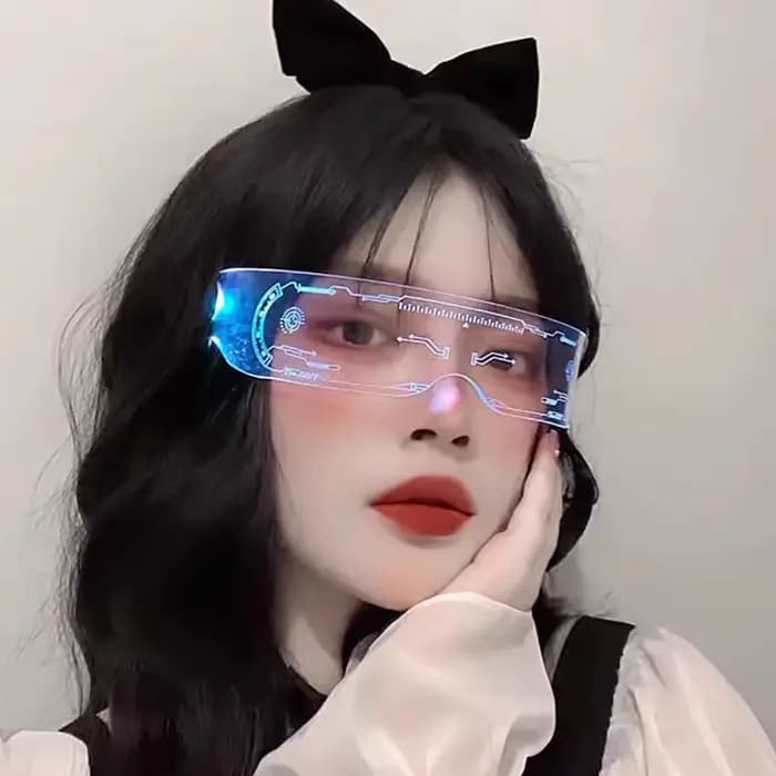 1 pièces LED lunettes de soleil lumineuses Vintage Punk