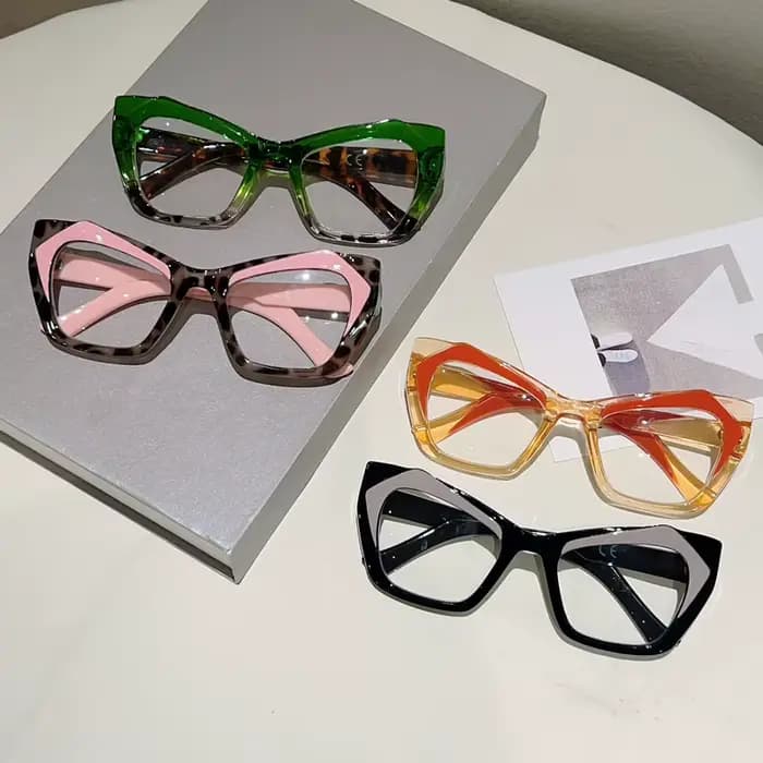 KAMMPT lunettes de lecture surdimensionnées femmes mode Patchwork jante lumière bleue bloquant les montures optiques