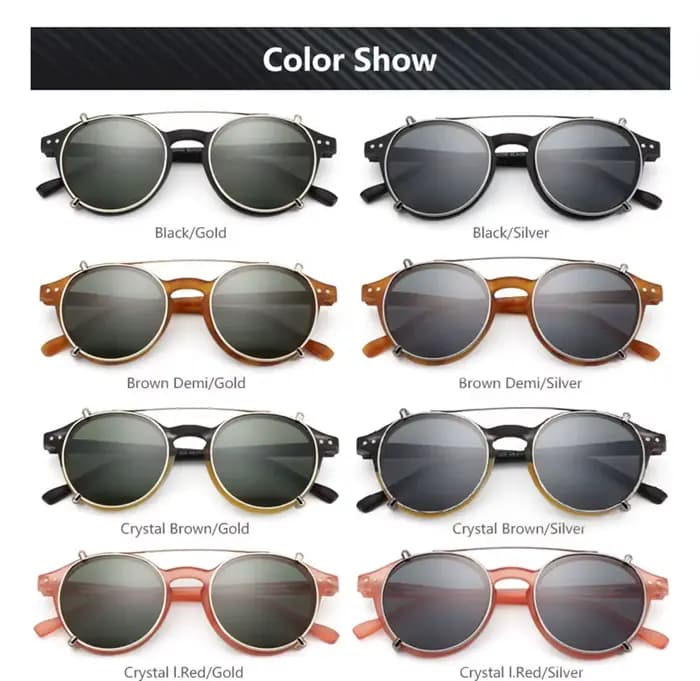 ZENOTTIC Style rétro pince sur lunettes de soleil pour hommes femmes cercle Anti lumière bleue