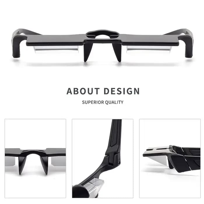 Prism Lazy Lunettes réfractives Lunettes légères 90 ° Lunettes horizontales, livre de lecture, regarder la télévision couchée, lunettes de soleil de pêche