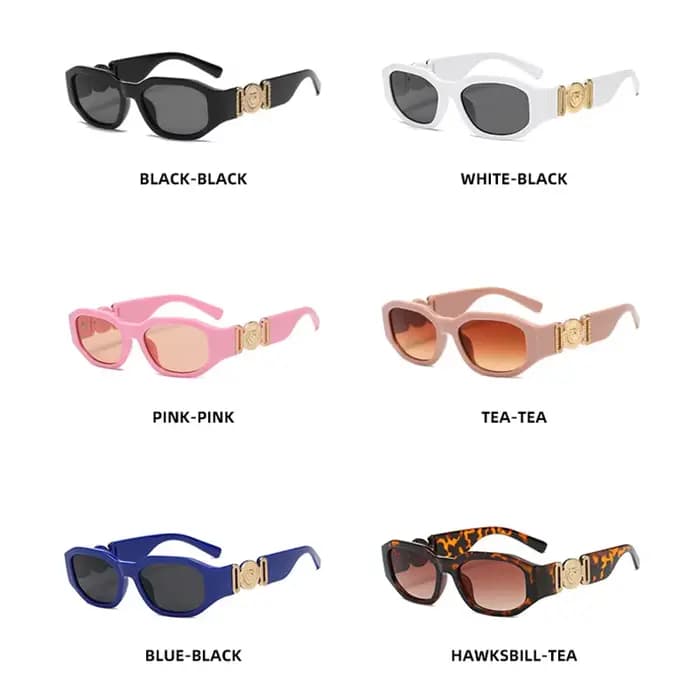 Lunettes de soleil carrées vintage à petit cadre pour hommes et femmes