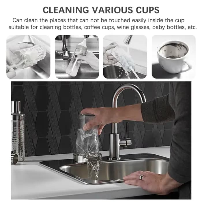 Rinceur de verre pour évier de cuisine, bouteille, lave-tasse pour évier, barre de fixation, rinçage de verre, accessoires d'évier de cuisine en acier inoxydable