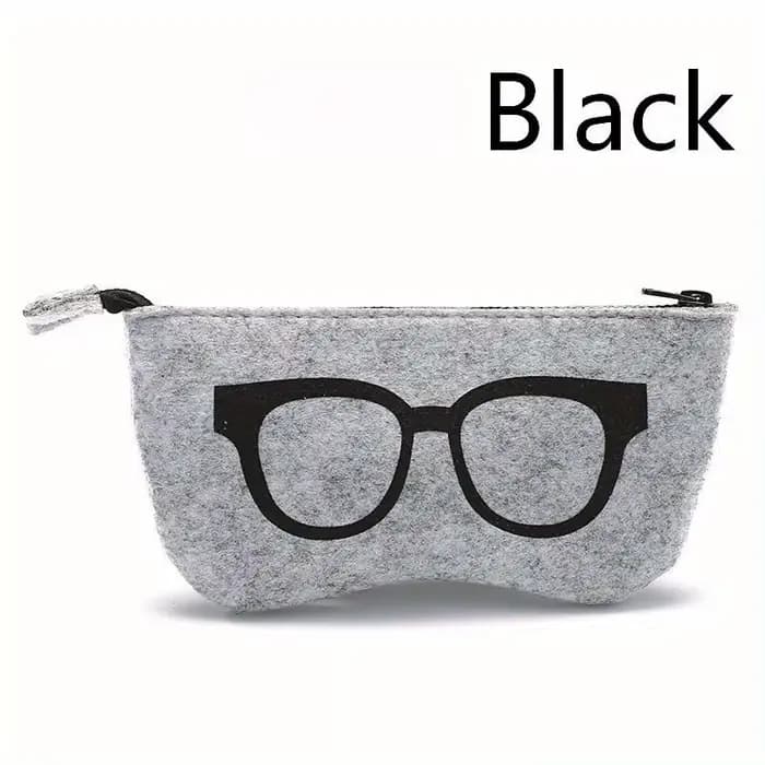 1 pochette élégante en feutre pour lunettes – Étui portable et durable avec fermeture éclair